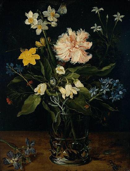 Jan Brueghel Still Life with Flowers in a Glass oil painting image